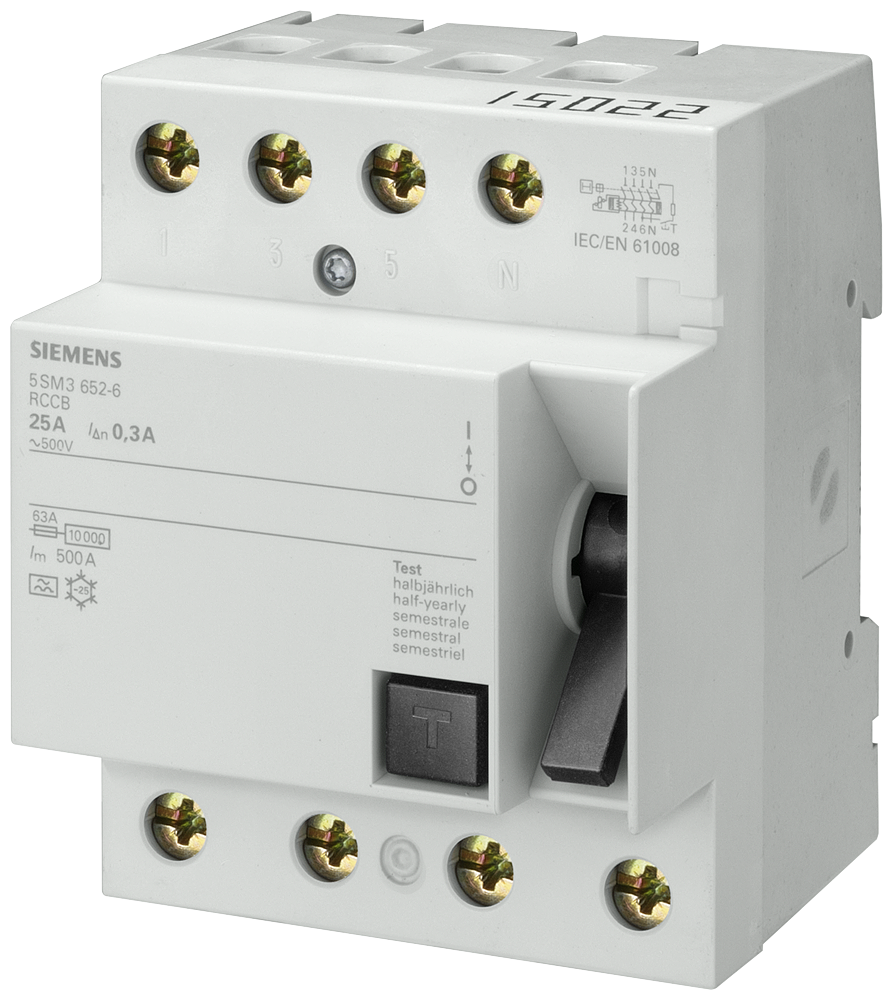 RCCB, 4-pole, type A, In: 100 A, 100 mA, Un AC: 400 V