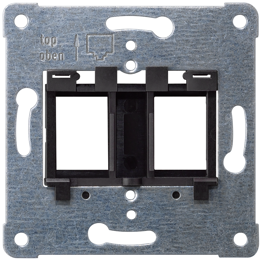 Support plate black insert for accommodating up to 2 modular jack connectors Screw mounting PEHA design. MJ3 by Siemens