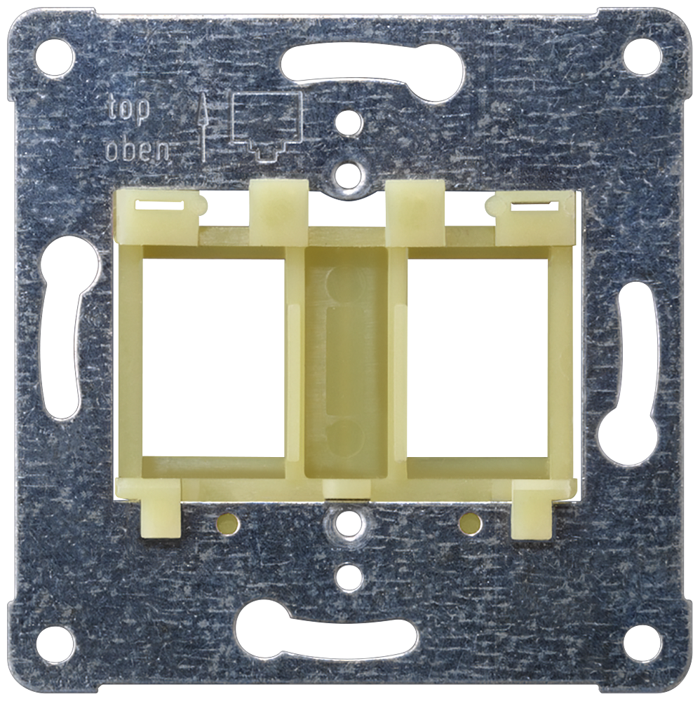 Support plate yellow insert for accommodating up to 2 modular jack connectors Screw mounting PEHA design. MJ4 by Siemens