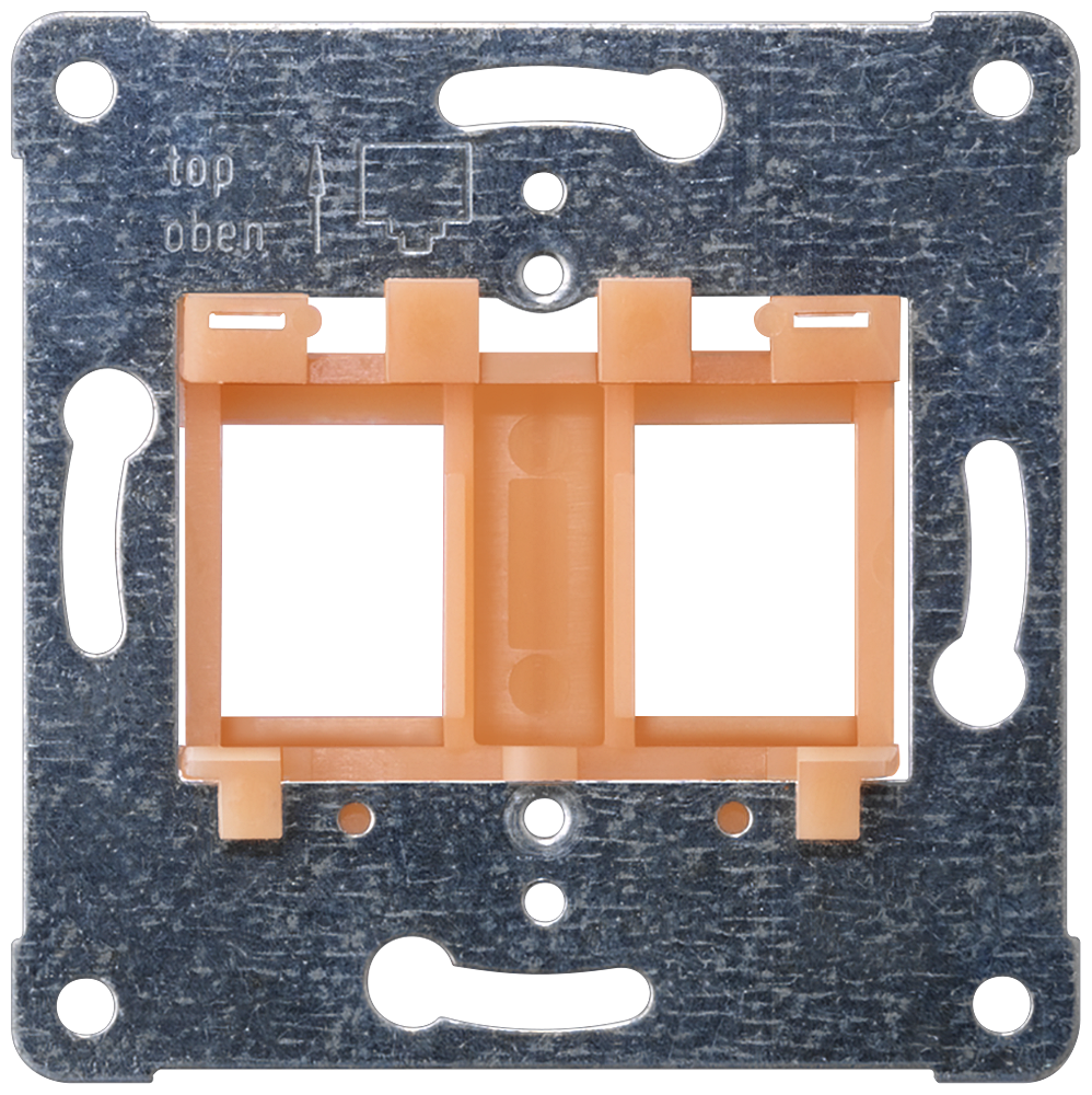 Support plate orange insert for accommodating up to 2 modular jack connectors Screw mounting PEHA design. MJ7 by Siemens