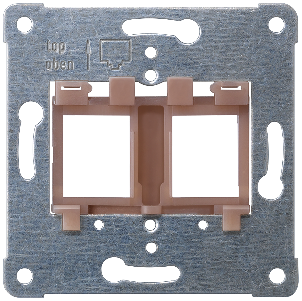 Support plate brown insert for accommodating up to 2 modular jack connectors Screw mounting PEHA design. MJ9 by Siemens