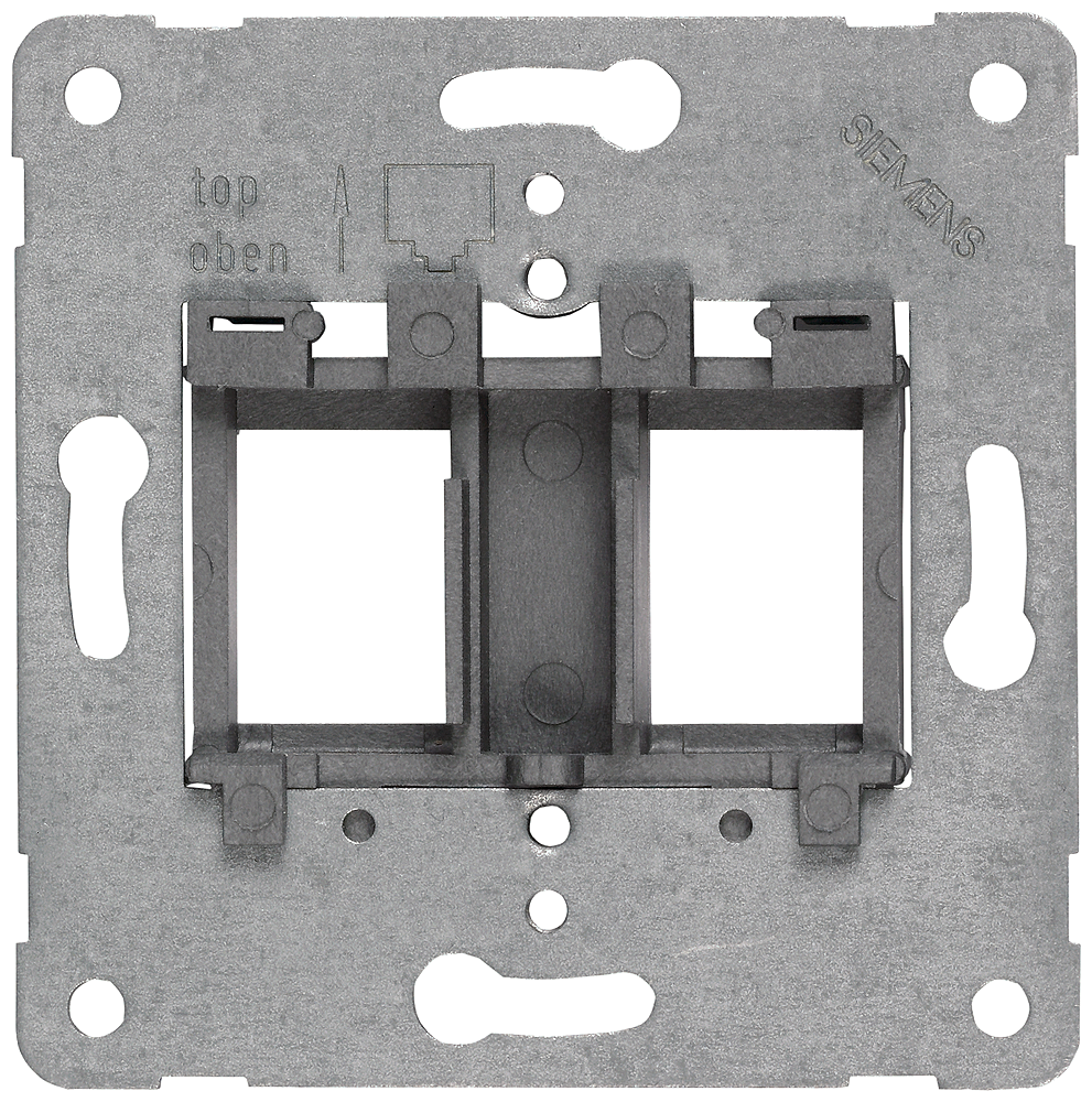 Support plate silver insert for accommodating up to 2 modular jack connectors 3m VOLITION Screw mounting by Siemens