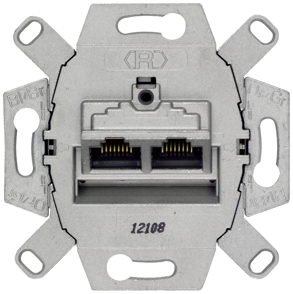DELTA UAE připojovací zásuvka stíněná, 2x 8pól. RJ45 kat. 6 E