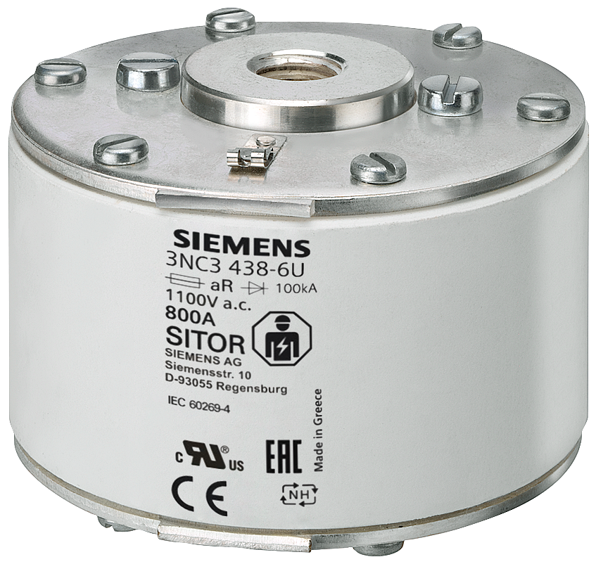 Pojistková vložka SITOR, s oboustranným vnitřním závitem, NH3, jmenovitý proud: 1000 A, aR