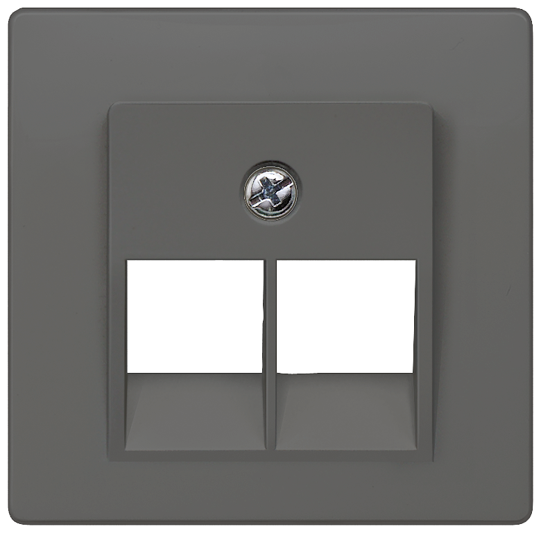 DELTA i-system carbon metallic Cover plate UAE connection socket suitable for Ackermann Cat. 3 2x 8-pole by Siemens