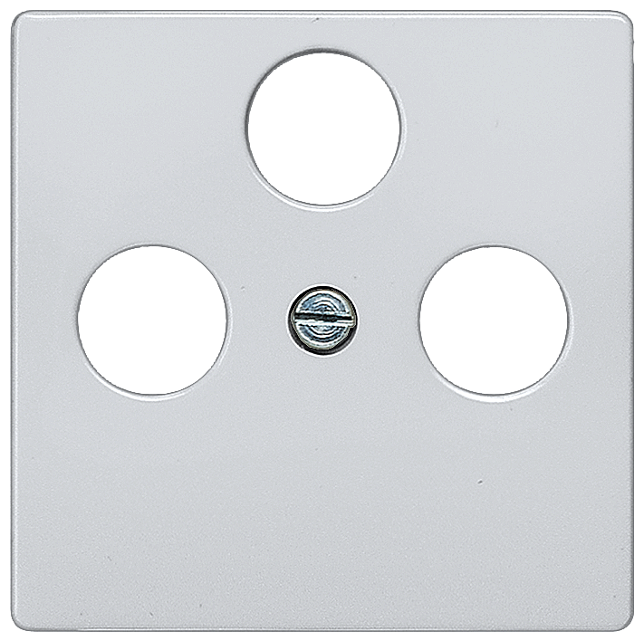 DELTA i-system Cover plate TV/RF/SAT 3-hole aluminum-metallic by Siemens