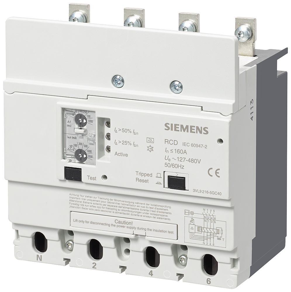 accessory for VL400, RCD module (RCD) In=400A Ue=127...480V, 4-pole