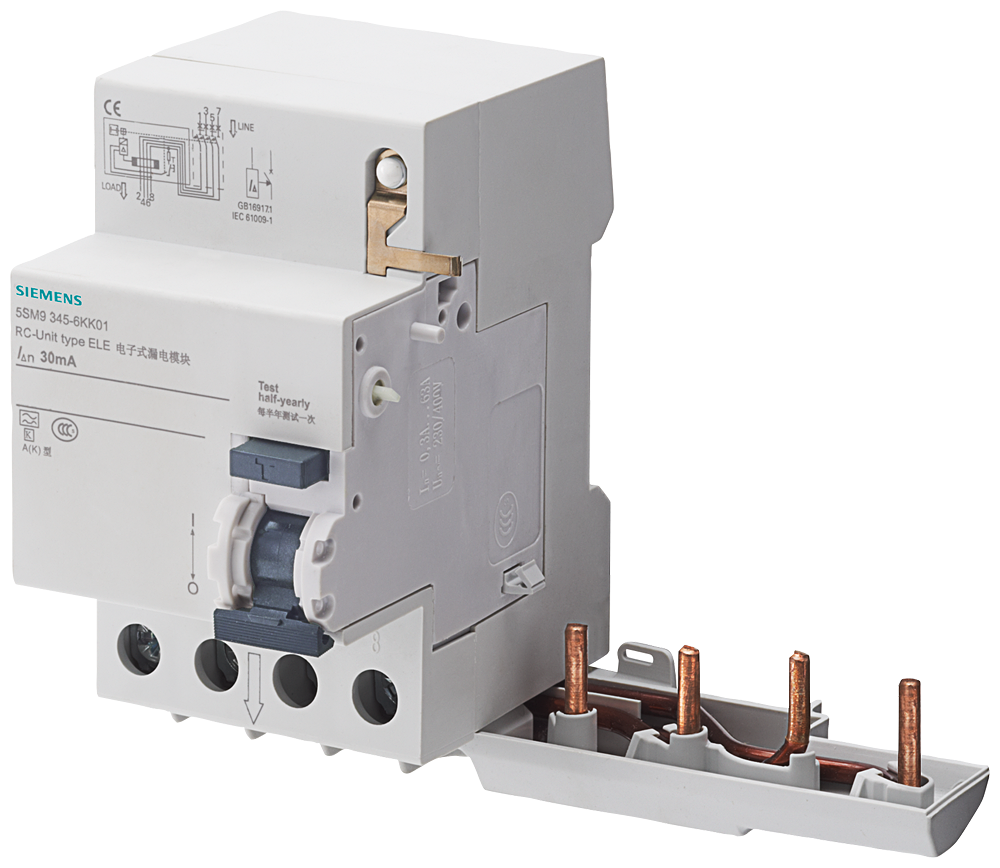 RC unit, 4-pole, type AC, In: 63 A, 300 mA, Un AC: 400 V