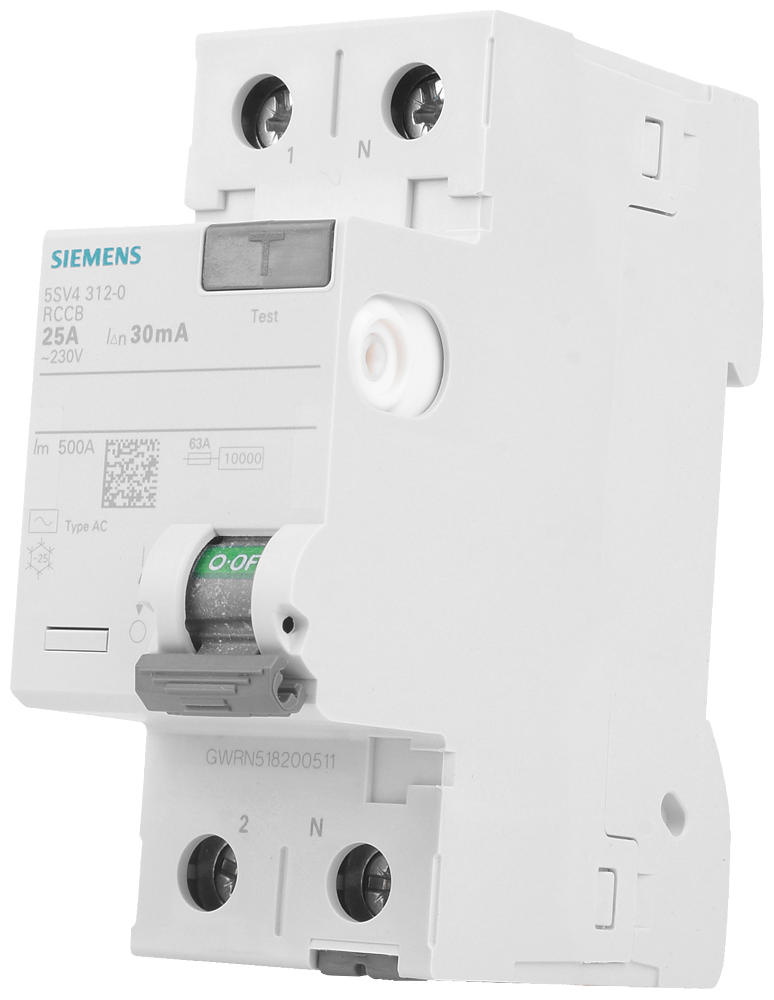 Áram-védőkapcsoló (Fi-relé) analóg 1P+N 25A 30mA AC-típus 10kA SENTRON SIEMENS