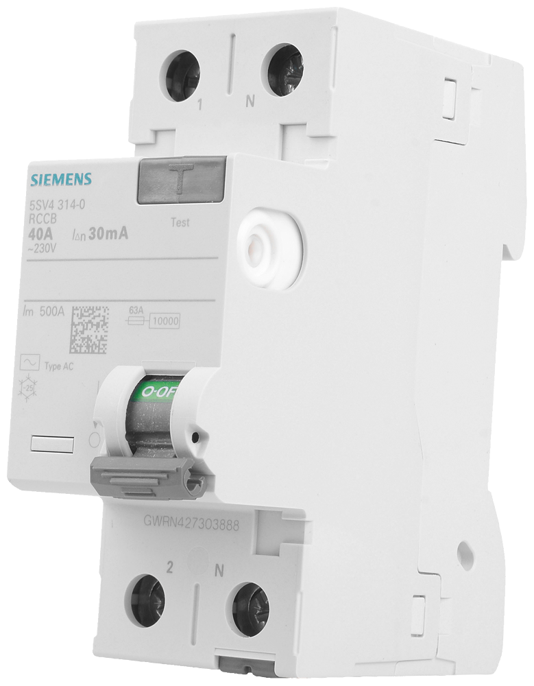 Áram-védőkapcsoló (Fi-relé) analóg 1P+N 40A 30mA AC-típus 10kA SENTRON SIEMENS