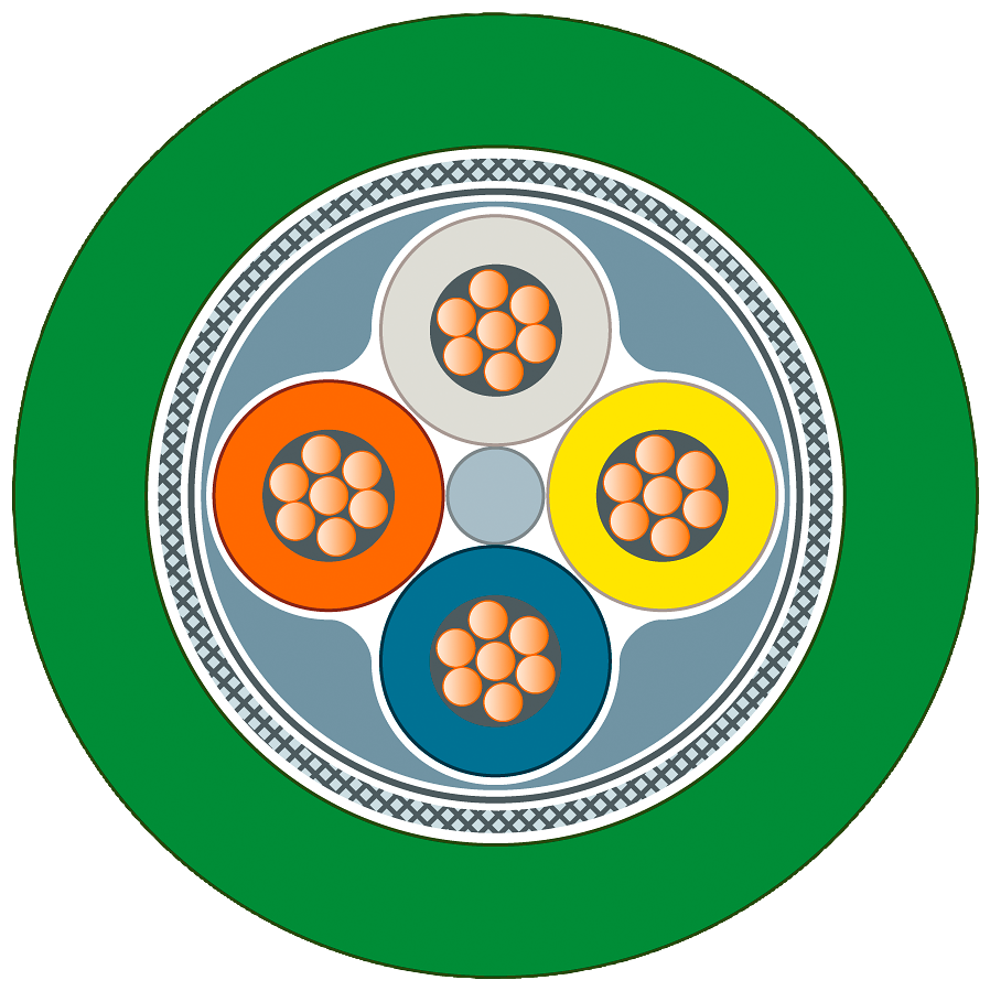 IE FC TP FRNC kabel GP;2 x bez;2x2;Cat5e;bez halogenů;FRNC;odolný