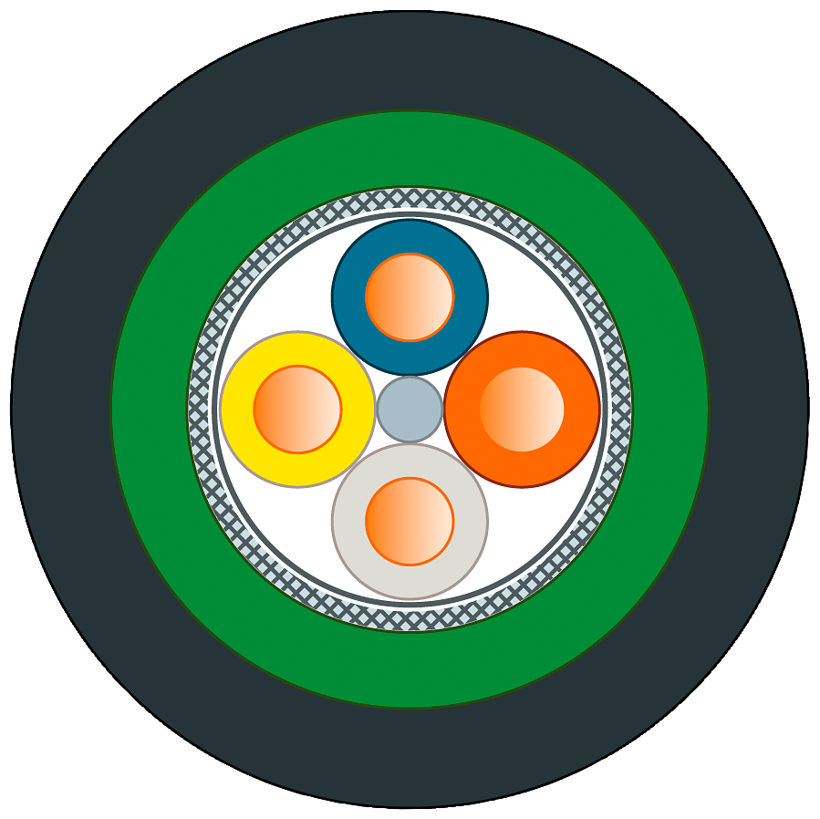 IE TP zemní kabel;2 x bez;2x2;Cat5e;PE;odolný
