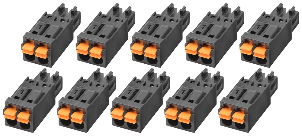 2-pole DI/DQ joint block for SCALANCE M; push-in technology 1 pack = 10 units; spare part by Siemens