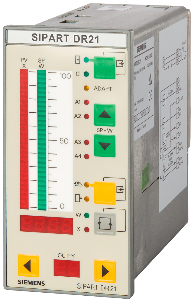 PROCESS CONTROLLER SIPART DR21 72MM*144MM BASIC UNIT WITH K-OUTPUT AND S-OUTPUT 2 ANALOG INPUTS FOR CURRENT SIGNALS, 2 DIGITAL INPUTS AND OUTPUTS,O...