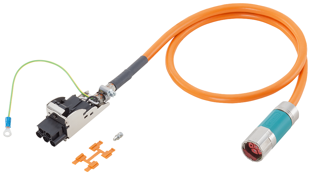 Power cable pre-assembled type: 6FX8002-5DN01 4x 1.5+(2x1.5) C C, connector SPEED-CONNECT Sz. 1 for SINAMICS S120 Motor Module MOTION-CONNECT 800PL...