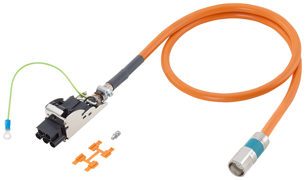 Power cable pre-assembled type: 6FX5002-5DA20 (1FK7 AH20 to Motor Module) 4x 1.5+(2x1.5) C; Connector Sz. 0.5/1.5 mm2 UL/CSA DESINA MOTION-CONNECT ...