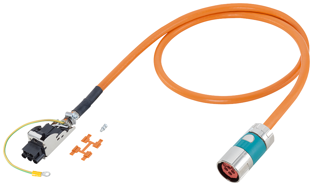 Power cable pre-assembled 4x 2.5 C SPEED-CONNECT connector Sz. 1.5 (SINAMICS Motor Module) UL/CSA DESINA MOTION-CONNECT 500 Dmax=12.9 mm