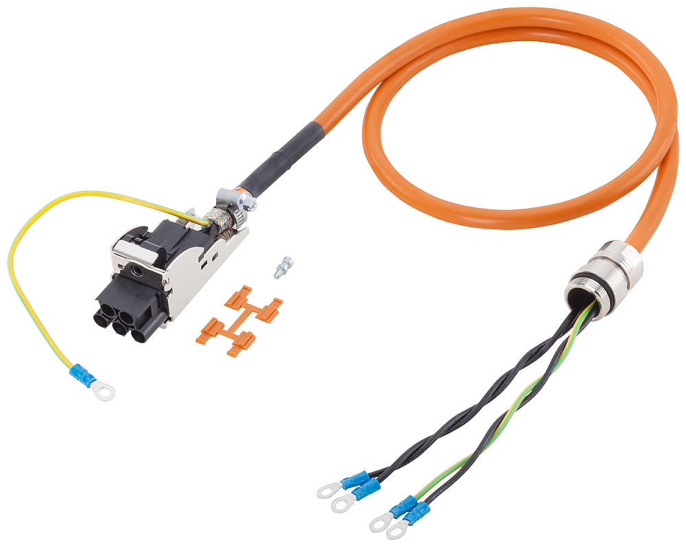 Power cable pre-assembled type: 6FX8002-5CP10 4x 2.5 C Screw connection M25/1PH808. for SINAMICS S120 Motor Module Booksize MOTION-CONNECT 800PLUS ...