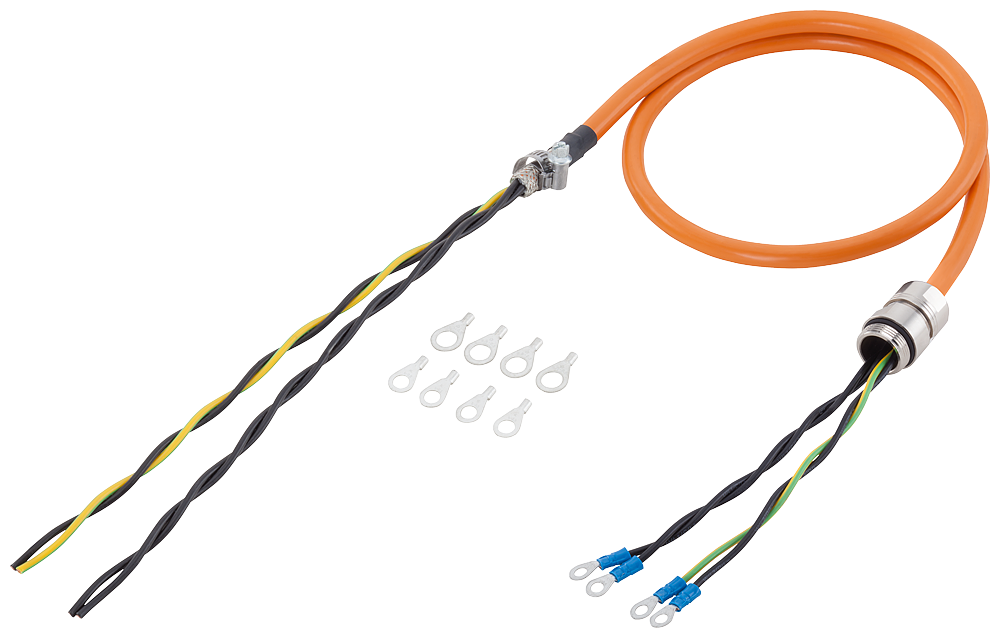 Power cable pre-assembled type: 6FX5002-5CR83 4x 50 C, M50 screw connection for SINAMICS S120 Power Module MOTION-CONNECT 500 UL/CSA, DESINA Dmax=3...