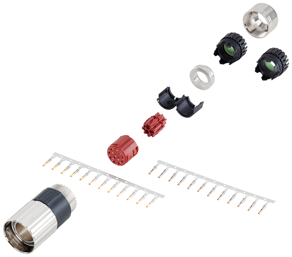 Signal connector 12-pole type: 6FX2003-0SU12 union nut socket 1x 12-pole insulator 12x cont. (0.08-0.22 mm2) 12x cont. (0.20-0.56 mm2) 2x cable ter...