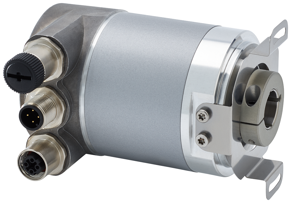 Absolute encoder 6FX2001-5WN25 multi-turn 30-bit with PROFINET operating voltage 10-30 V hollow shaft/8/10/12/15 mm plug M12 radial FS15 maximum am...