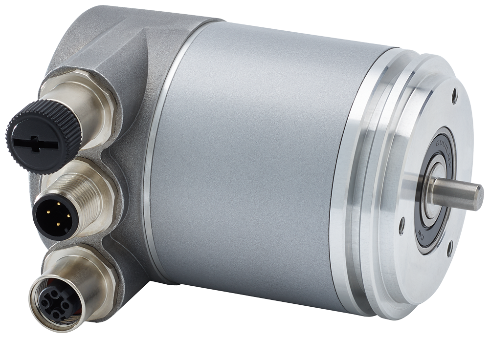 Absolute encoder 6FX2001-5FN13 single-turn 16-bit with PROFINET operating voltage 10-30 V synchronous flange/ shaft 6 mm plug M12 radial FS15 maxim...