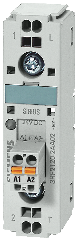 Solid State Relay,SIRIUS SC 1 Pole 20 Amps at 230 VAC to 460 VAC 24 VDC Coil Spring-loaded Terminals 22.5 mm Relay Width Zero Switching UL File E143112 in Vol.1 Sec.8