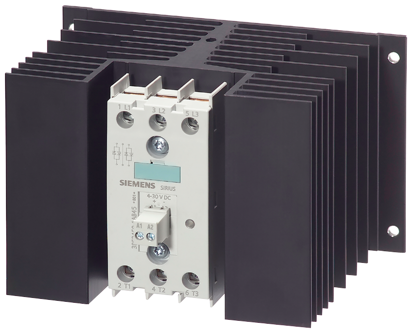 Solid-state contactor 3-phase 3RF2 AC 51 / 50 a / 40 c 48-600 v / 4-30 V DC 2-phase controlled screw terminal blocking voltage 1200 v