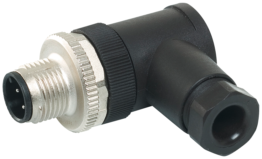 Konektor M12, zkosený, 5pól., šroubová svorka, max. 0,75 mm2, kódování A, max. 4 A