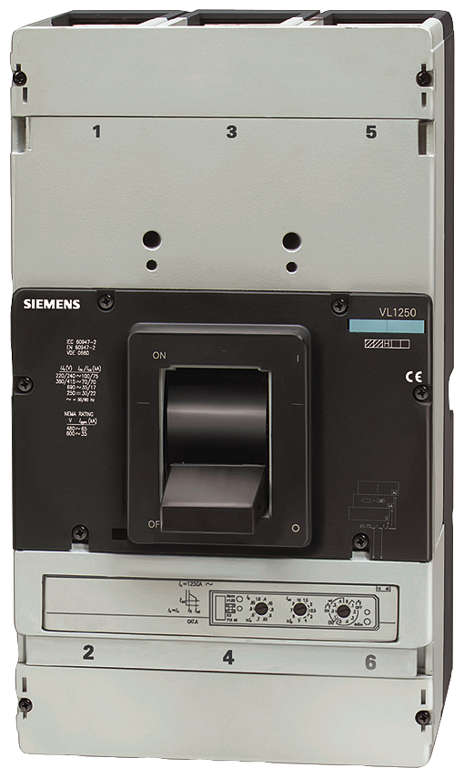 circuit breaker VL1250N w/o Electronic Trip Unit standard breaking capacity Icu=55kA/415V AC, 4-pole In=< 1250A, rated current without auxiliar...