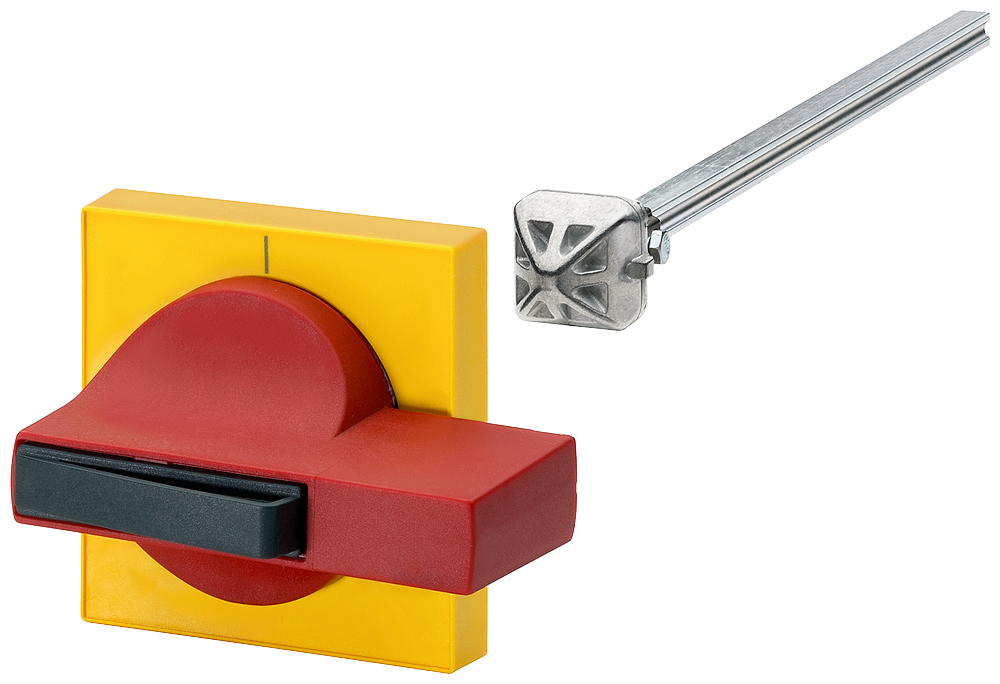 Ovládací prvek do dveří 8UC7 rukojeť červená/modrozelená základní výhledová clona žlutá