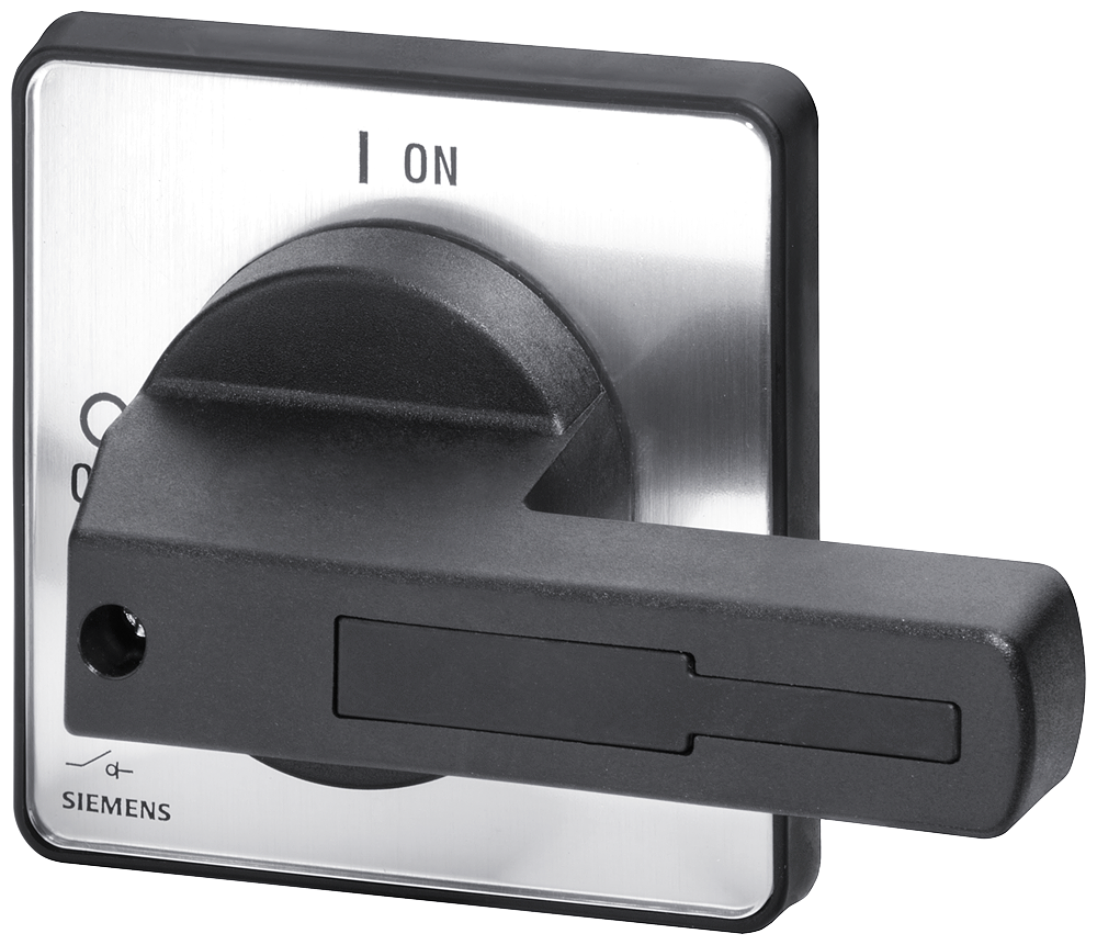 Otočný pohon, ovládací páčka černá, pro upevnění čtyřmi dírami do čelního panelu, příslušenství