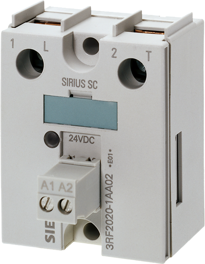 Solid State Relay,SIRIUS SC 1 Pole 20 Amps at 24 VAC to 230 VAC 24 VDC Coil Screw Terminals 45 mm Relay Width Zero Switching UL File E143112 in Vol.1 Sec.8