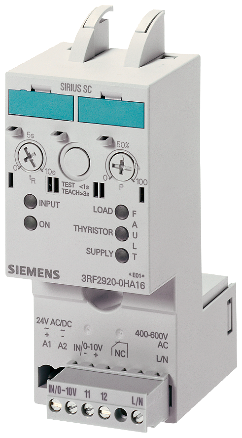 Power Controller,Solid State SIRIUS SC 24 VAC/DC Control Voltage Current Rating20 Amps Power Voltage 400-600 VAC Width = 45mm UL File E143112 in Vol.1 Sec.8