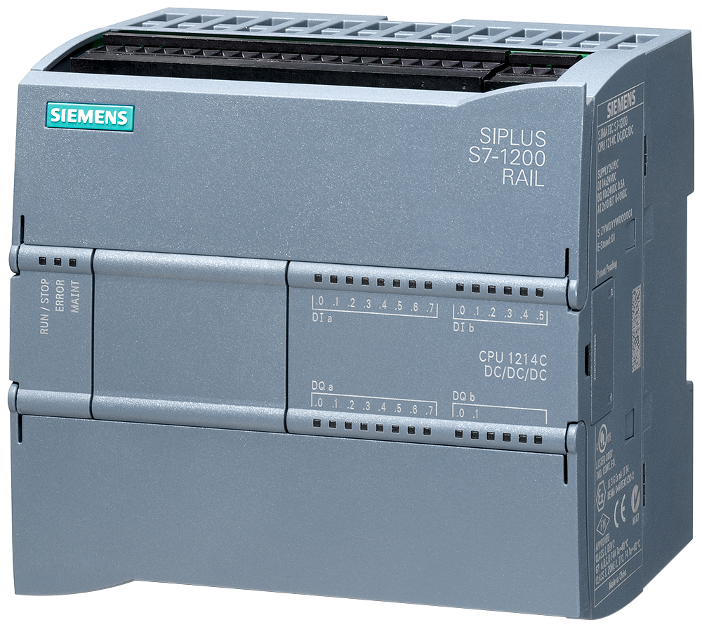 SIPLUS S7-1200 CPU 1214C DC/DC/DC, teplotní rozsah -40 až +70C, s lakovaným plošným spojem, založený na 6ES7214-1AG40-0XB0. Kompaktní CPU, DC/DC/DC...