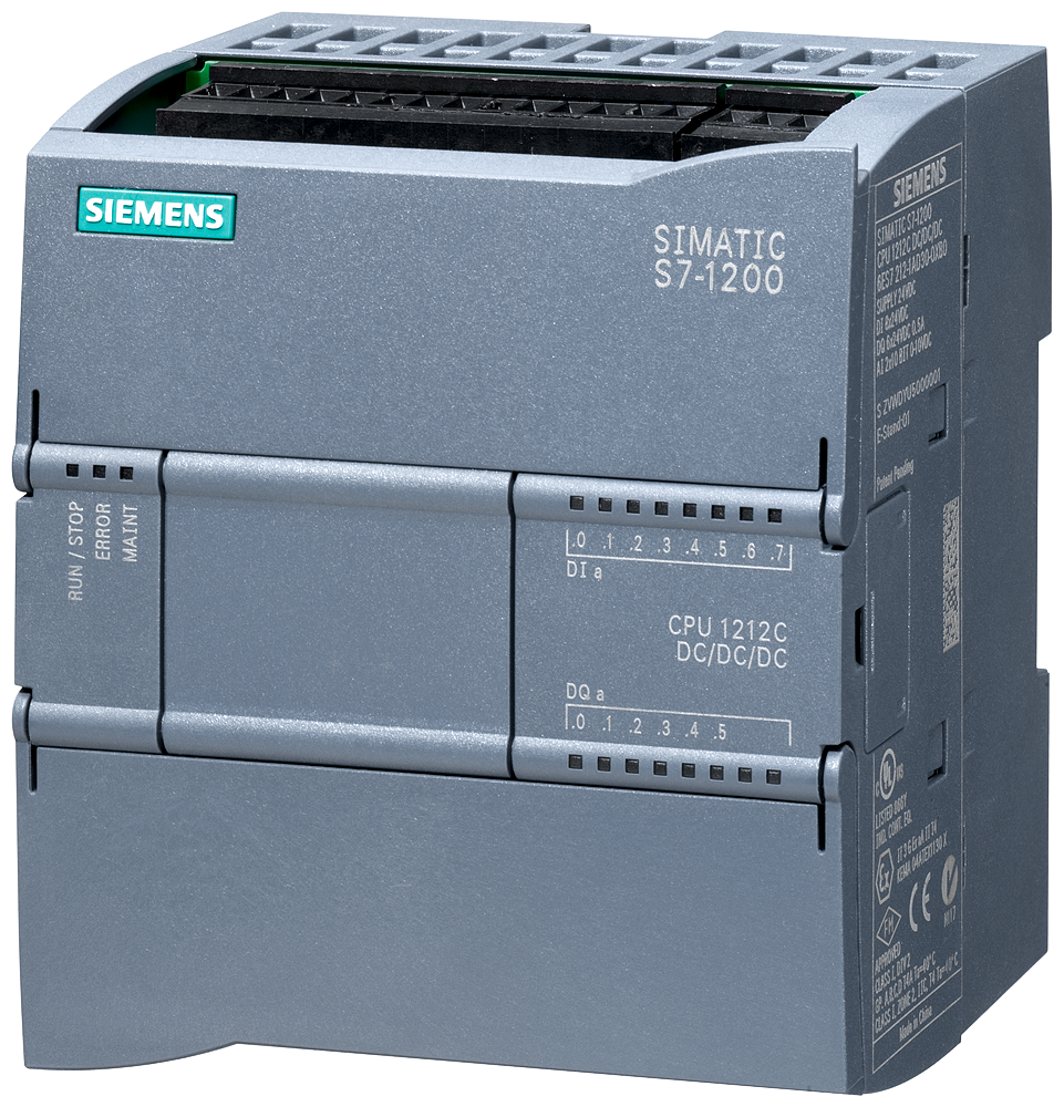 SIMATIC S7-1200, CPU 1212C, Kompaktní CPU, DC/DC/DC, integrované I/O: 8 DI DC 24V, 6 DO 24V DC, 2 AI 0-10V DC, Zdroj: DC 20,4-28,8V DC, pracovní pa...