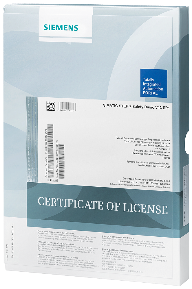 SIMATIC S7 S7 Distributed Safety V5.4 Floating License